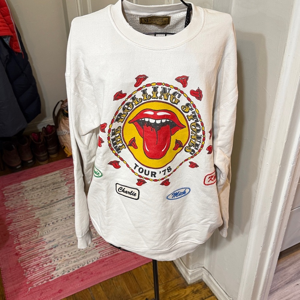 Madeworn Rolling Stones band name Patches Sweatshirt LG. ‘78 Tour